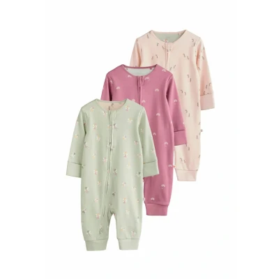 Abbildung von Next Footless 3 PACK Strampler für Kinder, Größe: 50, Pastel character