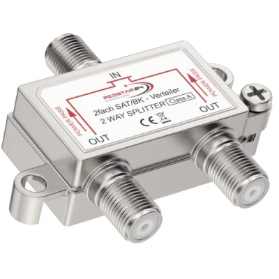 Abbildung von Redstar24 2 Fach SAT BK Verteiler Premium Satelliten für TV &amp; Radio, HDTV/UHD 4K, DVB S/S2, T/T2, C/C2, Robustes Gehäuse, Splitter Ausgänge, Einfache Installation