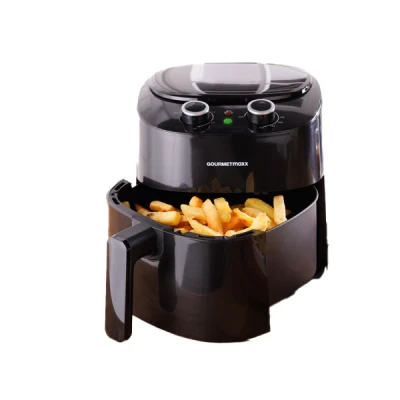 Abbildung von GOURMETmaxx Heißluftfritteuse 4,5L, Airfryer mit 8 Programmen, ideal zum besonders fettarmen Garen, 1400 W, Grillen oder Backen ohne Öl, Timer Funktion, 1400W [Schwarz]