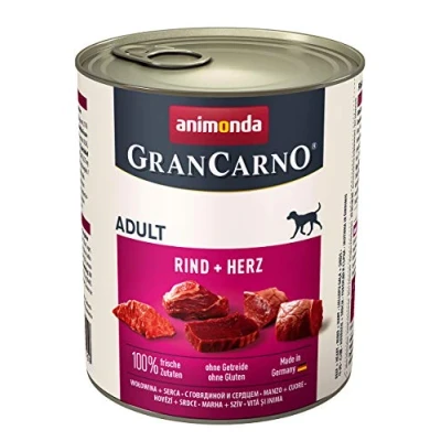 Abbildung von animonda Gran Carno adult Hundefutter, Nassfutter für erwachsene Hunde, Rind + Herz, 6 x 800 g