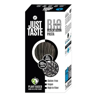 Abbildung von JUST TASTE Bio Black Bean Spaghetti / Capellini 41g Protein Nudeln ideal für Sportler Low Carb High Protein, 250g (6er Pack)