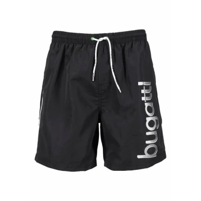 Abbildung von bugatti Badeshorts Giovanni mit großem Logoprint auf dem linken Bein