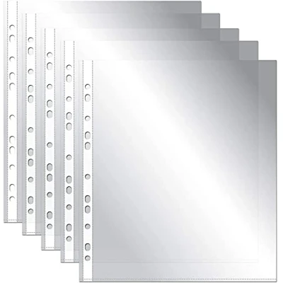 Abbildung von OFITURIA COM0067 Fundas Perforadas Multitaladro Para Folios y DIN A4, 100 Unidades, Fabricadas En Polipropileno (80 MICRAS)