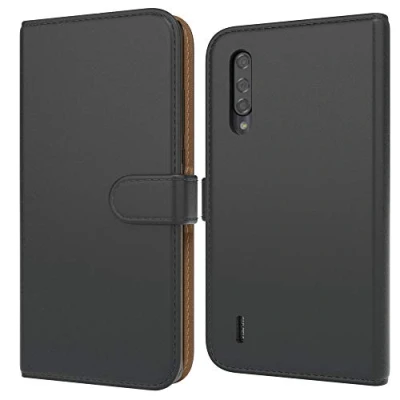 Abbildung von EAZY CASE Tasche kompatibel mit Xiaomi Mi 9 Lite Schutzhülle Standfunktion Klapphülle im Bookstyle, Handytasche Handyhülle Flip Cover Magnetverschluss und Kartenfach, Kunstleder, Schwarz