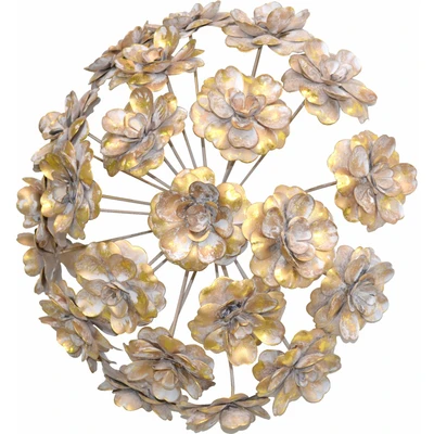 Abbildung von HOFMANN LIVING AND MORE Wanddekoobjekt, Wanddekoration aus Metall, rund, Motiv Blumen