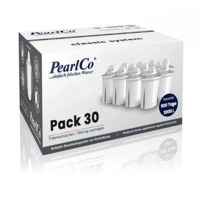 Abbildung von PearlCo Kalk und Wasserfilter Filterkartuschen Classic Universal Pack 30, Zubehör für BRITA Classic, Glas