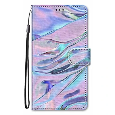 Abbildung von Nodigo EU für Samsung Galaxy A55 5G Hülle Leder Magnetisch Kickstand mit Kartenfach Tier Muster Motiv Lustig Design Book Flip Hüllen Handyhülle Tasche Case Lila
