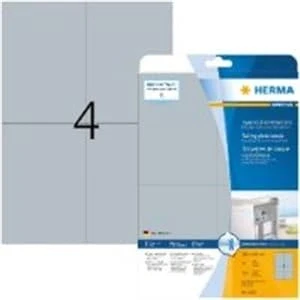 Abbildung von HERMA Typenschildetiketten 105x148 mm silber extrem stark haftend Foli