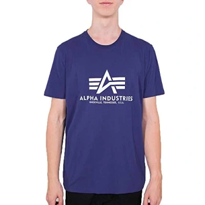 Abbildung von Alpha Industries Herren Basic T Shirt, Blickdicht, Nautical Blue, S