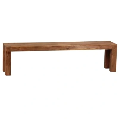 Abbildung von FINEBUY Essbank FB39693 (Akazie Massivholz 180x45x35 cm Esszimmerbank), Küchenbank Esszimmer ohne Lehne, Landhausstil