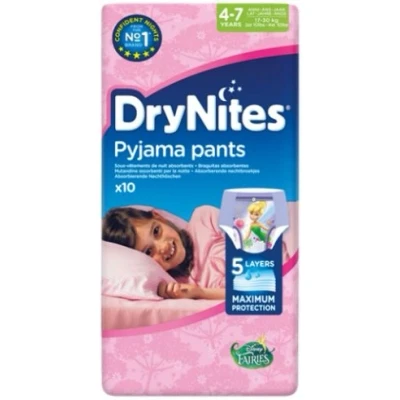 Abbildung von Huggies DryNites Nachtwindeln bei Bettnässen, für Mädchen 4 7 Jahre (17 30 kg) 10 Stück