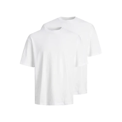 Abbildung von Jack &amp; Jones Bradly Kurzarmshirt Doppelpack Tshirt basic, Herren, Größe: Large, White