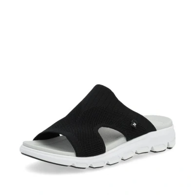 Abbildung von Rieker Evolution Pantolette flach, Damen, Größe: 39, Schwarz Schuhe