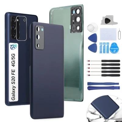 Abbildung von RongZy Ersatz für Samsung Galaxy S20 FE/S20 FE 5G Backcover Akkudeckel batterietür Gehäuse Rückseite mit Tool kit (Blau)