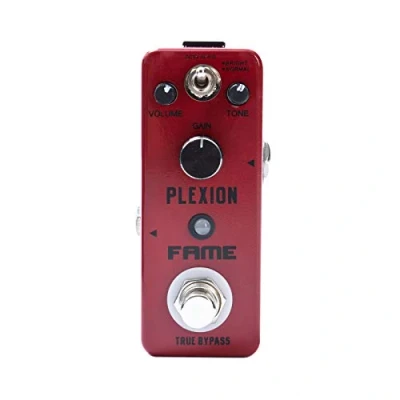 Abbildung von Fame Effektgerät Gitarre, Overdrive Pedal E Verzerrer mit 2 Modes Bright und Normal, Gitarrenenffekt True Bypass Switch, LEF 324 Plexion