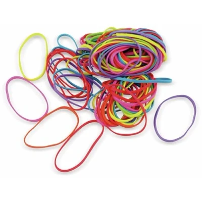 Abbildung von 130 TLG. Neon Bunt Gummibänder Gummiringe Gummiband Haushaltsgummis Set