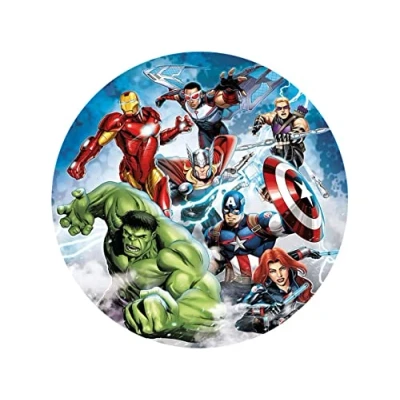 Abbildung von Tortenaufleger Avengers Comic, rund 20cm Fondantpapier PREMIUM