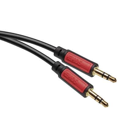 Abbildung von EMOS Klinkenkabel Stereo 3,5 mm Jack, Klinke auf (2x Stecker), 3 m AUX Kabel/Audiokabel für iPhone, Smartphone, iPad, Tablet, MP3 Player, Stereoanlege, Kopfhörer, schwarz