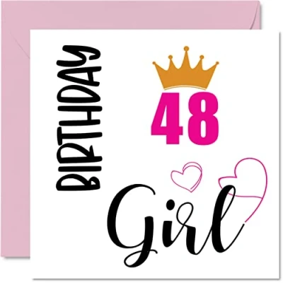 Abbildung von Geburtstagskarte zum 48. Geburtstag für Frauen Happy Karten 48 Jahre alte Frau Mama Schwester Tante Cousin Freund Nichte 145 mm vierzig achtundvierzig Grußkarten Geschenk