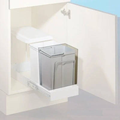 Abbildung von WESCO Einbaumülleimer WESCO® Ersatzbehälter, alu grau, 8 Liter