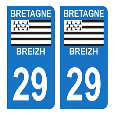 Abbildung von Hadexia Aufkleber für Nummernschild, Auto, Departement 29, Finistère Logo, Bretagne Breizh Symbol
