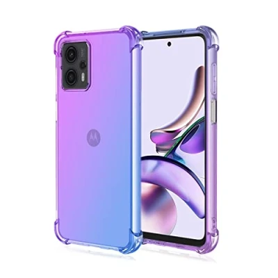 Abbildung von Topme Hülle für Motorola Moto G13 / G23 (6.5&quot; Inches), Handyhülle aus Weichem TPU Silikon, Transparent, mit Farbverlauf Blau Lila
