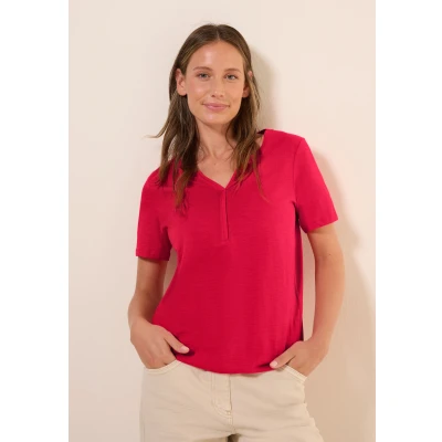 Abbildung von Cecil LOOK Tshirt basic, Damen, Größe: Large, Rot