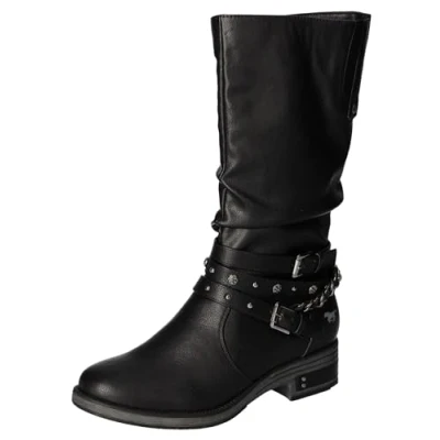 Abbildung von Mustang Cowboy/Bikerboot, Damen, Größe: 39, Schwarz Schuhe
