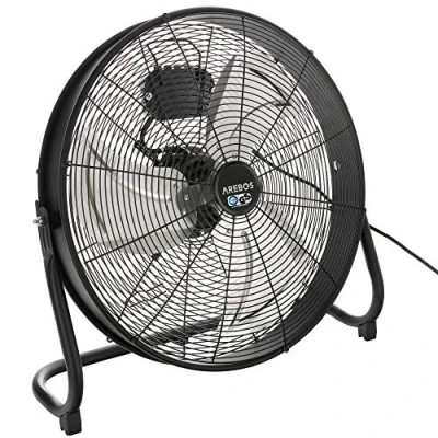 Abbildung von Arebos Bodenventilator Ø50 cm Windmaschine Ventilator 3 Geschwindigkeitsstufen hoher Luftdurchsatz 100 einstellbarer Neigungswinkel Schwarz