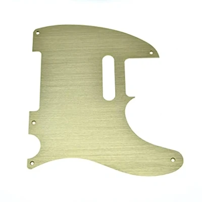 Abbildung von Dopro Metall Aluminium eloxiert Vintage 5 Loch Tele Pickguard für amerikanische/mexikanische FD Telecaster Gold