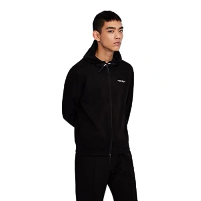 Abbildung von Armani Exchange Herren Everyday French Terry Hoodie Kapuzenpullover, Schwarz, M
