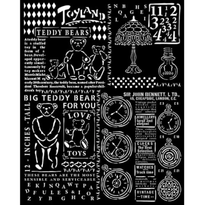 Abbildung von Stamperia Thick Stencils for Scrapbooking, Albums, Card Making, Bullet Journalling and More, Teddy Bear, Flexible Material, Easy to Clean, Perfect Hobbies, Crafts Gifting (Brocante Antiques)