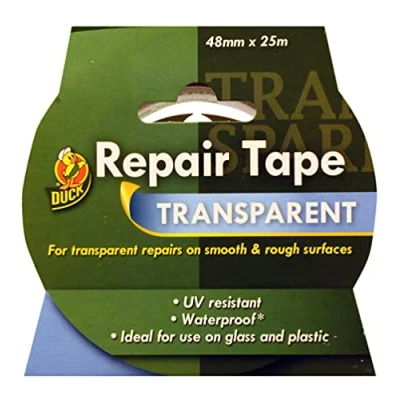 Abbildung von Duck Tape Transparentes Reparatur Klebeband, 48 mm x 25 m, transparent, stark, Reparatur, hochfester Kleber