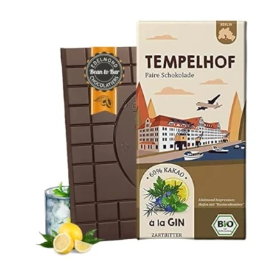 Abbildung von TEMPELHOF Orange, Limone und Gewürz Schokolade / Bio Fair Trade Kakao 1 Berlin Tafel von Edelmond 75g