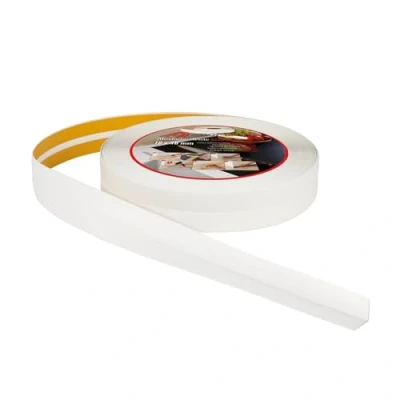 Abbildung von ProfiPVC Weichsockelleiste 18x18mm 30 Meter für Küche und Badezimmer, selbstklebende Abschlussleiste aus PVC, flexible Knickleiste Fugendichtungsband, weiss