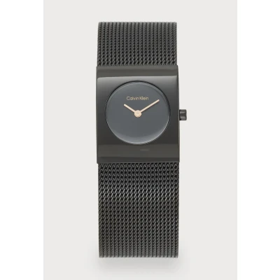 Abbildung von Calvin Klein Zwei Zeiger Quarzwerk Uhr für Damen Kollektion CK Pulse mit Schwarzes Edelstahl Mesh Gliederarmband 25100138