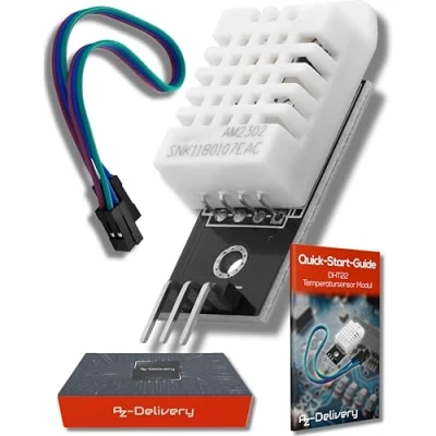 Abbildung von AZDelivery DHT22 AM2302 Temperatursensor und Luftfeuchtigkeitssensor mit Platine Kabel kompatibel Arduino Raspberry Pi inklusive E Book!