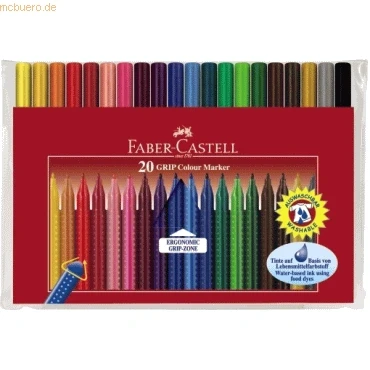 Abbildung von Faber Castell Filzstift Grip Colour Marker 20er Etui