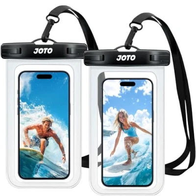 Abbildung von JOTO 2 Stück Wasserdicht Handyhülle Waterproof Phone Case IPX8 Unterwasser Handytasche für iPhone 15 14 13 12 11Pro Max Plus Galaxy S23 S22 bis 7 Zoll Klar