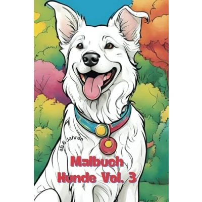 Abbildung von &quot;Malbuch Hunde Vol. 3&quot; ab 6 Jahren: 2. Auflage jetzt auch für Fasermaler und Fineliner geeignet.