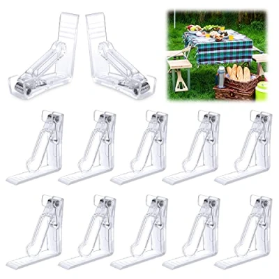 Abbildung von 20 Pcs Tischdeckenhalter Tischdeckenklammer Klar Tischdecke Klammer Kunststoff Tischplatten Tuch für Innen und Außenbereich Hochzeiten Familienessen Party Restaurant