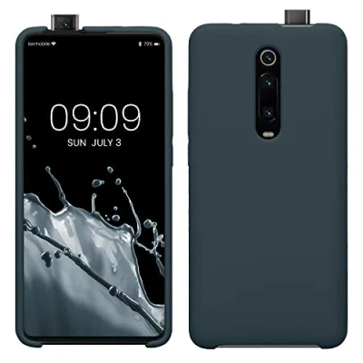 Abbildung von kwmobile Hülle kompatibel mit Xiaomi Mi 9T (Pro) / Redmi K20 Silikon Handy Case Handyhülle weiche Oberfläche kabelloses Laden Dunkler Schiefer