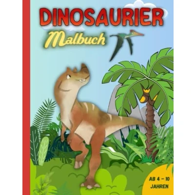 Abbildung von Dinosaurier Malbuch: Dino Buch für Kinder Jungen und Mädchen XXL Format A4 108 pages Ausmalbuch ab 4 10 Jahre
