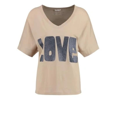 Abbildung von KEY LARGO Damen Lonely V neck T Shirt, Beige (1004), XXL EU