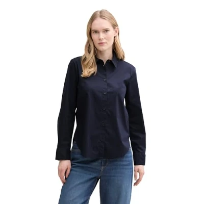 Abbildung von TOM Tailor Blouse Classic Shirt Hemdbluse, Damen, Größe: 42, Sky captain blue