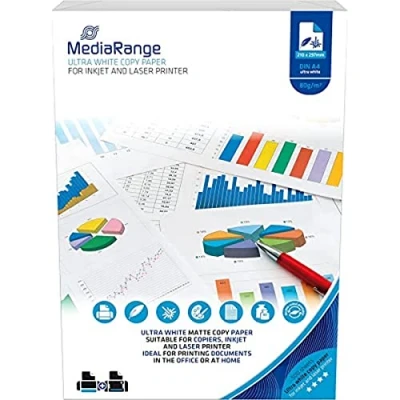 Abbildung von MEDIARANGE Office Standardpapier (Kopierer, Tintenstrahl, Laser, Fax) A4 80g 500 Blatt WEIß