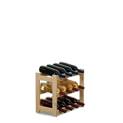 Abbildung von PROREGAL Weinregal PINOTWINE HxBxT 38x43x25cm 12 Flaschen Massives Kiefernholz Natur unbehandelt Weinhalter Weinständer Flaschenständer Flaschenregal Holzregal