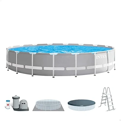 Abbildung von Intex 26756NP, 32695 l, Gerahmter Pool, Erwachsener &amp; Kind, Leiter, Grau, 107,4 kg