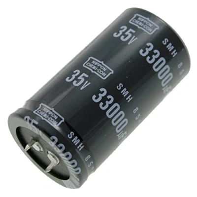 Abbildung von Elko Kondensator radial 33000µF 35V Snap In Elektrolytkondensator bis zu 85C 33000uF Electrolytic Capacitor from United Chemi Con