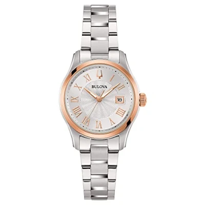 Abbildung von Bulova Damen Analog Quarz Uhr mit Edelstahl Armband 98M136